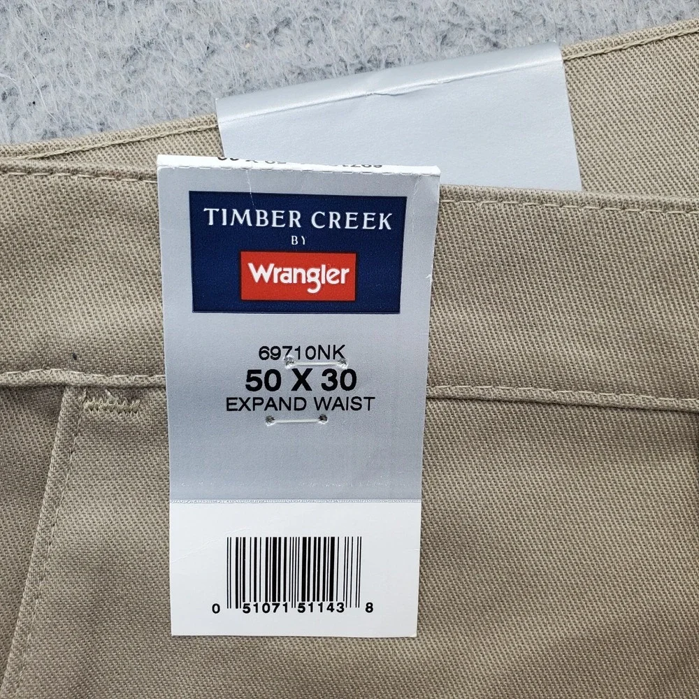 Timber Creek by Wrangler Dress Pants Men Size 50/30 Brown Pleated Expanded Waist